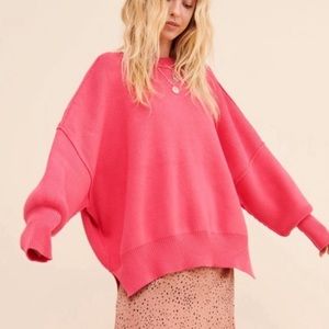 Free people easy street tunic sweater pink large